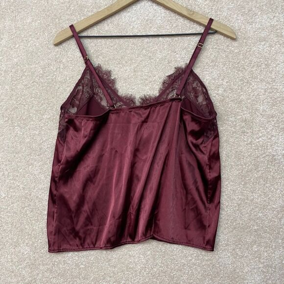 Mentionables Satin Lace Y2K Cami Tank Top Size Large Slinky Romantic - Picture 5 of 5